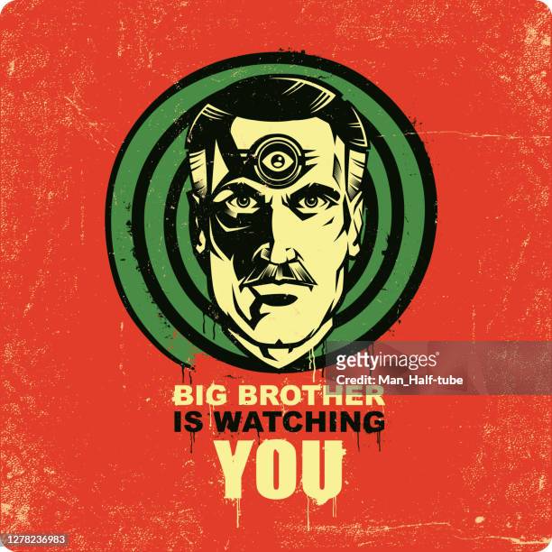 ilustrações de stock, clip art, desenhos animados e ícones de big brother is watching you illustration - olhar atentamente