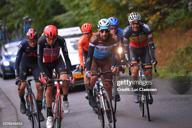 Brian Van Goethem of The Netherlands and Team Lotto Soudal / Christian Knees of Germany and Team INEOS Grenadiers / Julien Duval of France and Team...