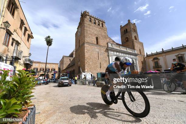 Larry Warbasse of The United States and Team Ag2R La Mondiale / Duomo di Monreale / Monte Caputo / Public / Fans / Cathedral / Landscape / during the...