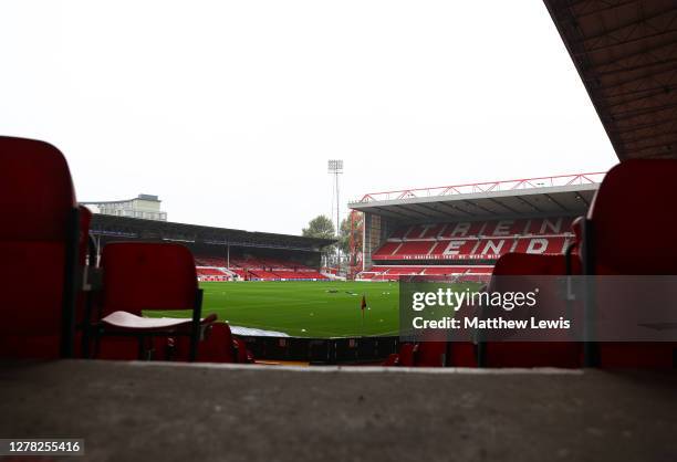 General view inside the stadium prior to the Sky Bet Championship match between Nottingham Forest and Bristol City at City Ground on October 03, 2020...