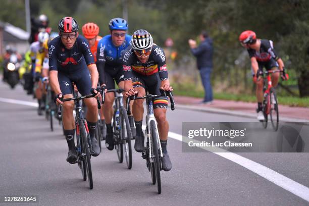 Christian Knees of Germany and Team INEOS Grenadiers / Dries De Bondt of Belgium and Team Alpecin-Fenix / Rasmus Fossum Tiller of Norway and NTT Pro...