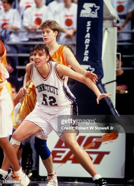 American basketball player Kara Wolters, of the University of Connecticut, in action during a game against the University of Tennessee, Storrs,...