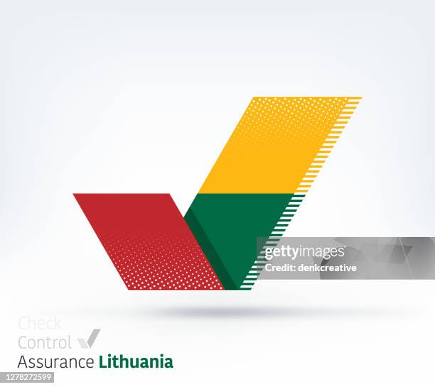 lithuania flag for controlling & ensuring - lithuania coronavirus stock illustrations