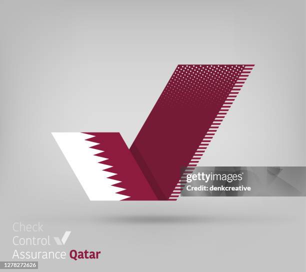 qatar flag for controlling & ensuring - immigration law icon stock illustrations