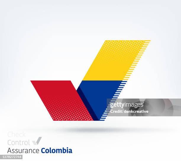 colombia flag for controlling & ensuring - bogota stock illustrations