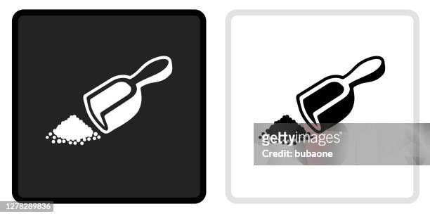 kräuterpulver-symbol auf schwarzem knopf mit weißem rollover - gemahlen stock-grafiken, -clipart, -cartoons und -symbole