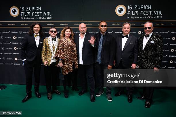 Frederic Thiebaud, guest, Shania Twain, Fran Strine, Ray Parker Jr, Ola Ström and Thierry Amsallem arrive for the Award Night Ceremony of the 16th...