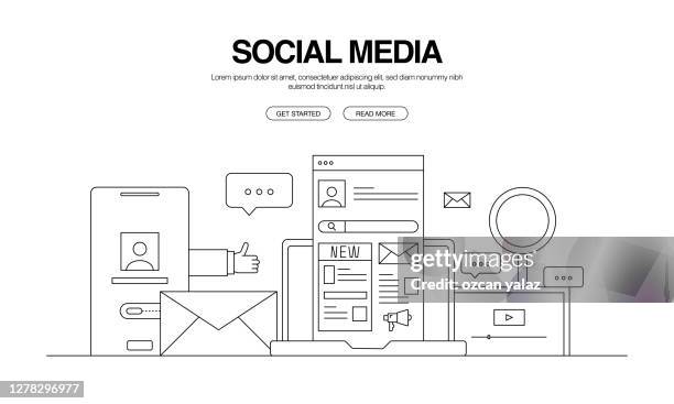 social media - pho stock illustrations