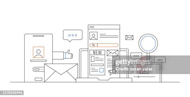 social media - pho stock illustrations