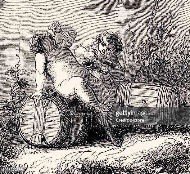 wine tasting by two angels (xxxl) - wine tasting stock illustrations