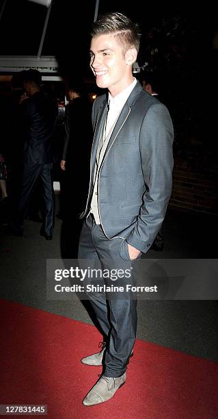 Actor Kieron Richardson attends the Hollyoaks Charity Ball at Chester Racecourse on October 1, 2011 in Chester, England.