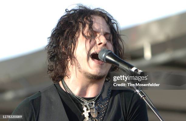 Jack White of The Raconteurs performs during the Vegoose Music Festival at Sam Boyd stadium on October 28, 2006 in Las Vegas, Nevada.