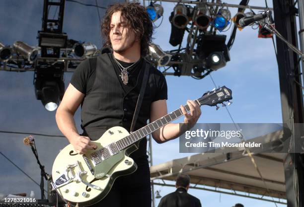 Jack White of The Raconteurs performs during the Vegoose Music Festival at Sam Boyd stadium on October 28, 2006 in Las Vegas, Nevada.