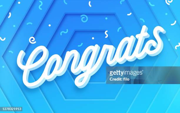 congrats celebration abstract confetti background - congratulations winner stock illustrations