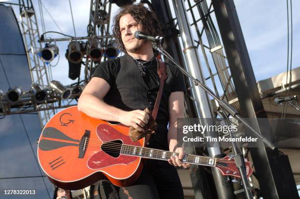 Jack White of The Raconteurs performs during the Vegoose Music Festival at Sam Boyd stadium on October 28, 2006 in Las Vegas, Nevada.