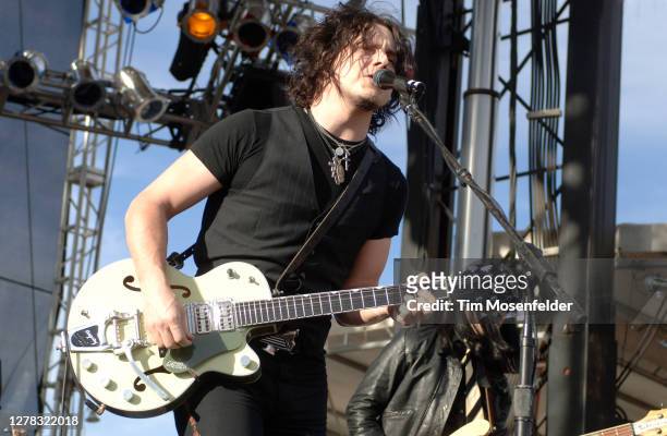 Jack White of The Raconteurs performs during the Vegoose Music Festival at Sam Boyd stadium on October 28, 2006 in Las Vegas, Nevada.