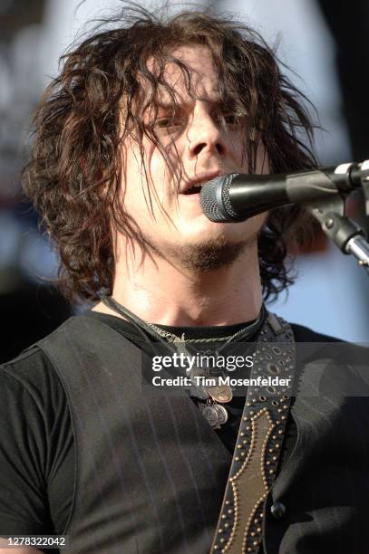 Jack White of The Raconteurs performs during the Vegoose Music Festival at Sam Boyd stadium on October 28, 2006 in Las Vegas, Nevada.