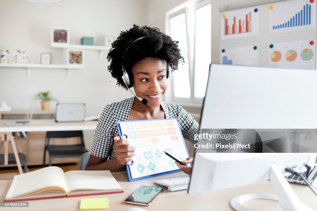 Talking A Client Through Resolving Their Issue High-Res Stock Photo ...