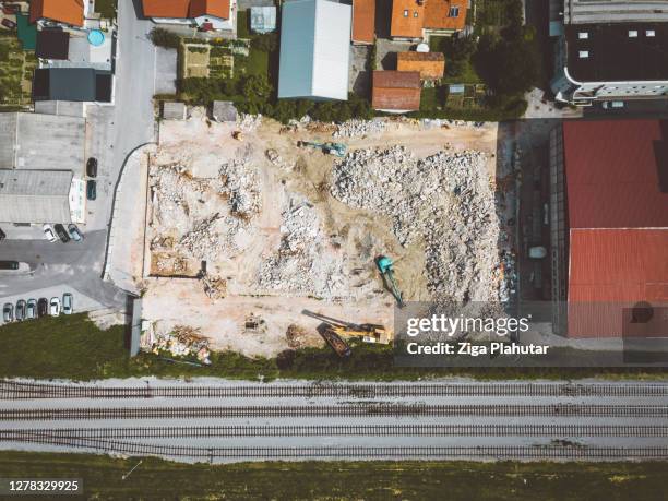 construction site - directly above - afastar imagem imagens e fotografias de stock