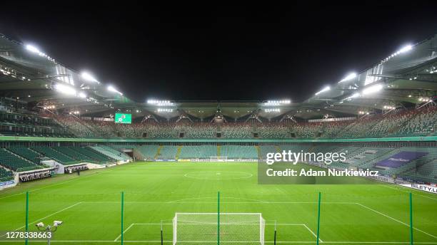 General view during the UEFA Europa League play-off Qualification Round match between Legia Warszawa and Qarabag FK at Municipal Stadium on October...