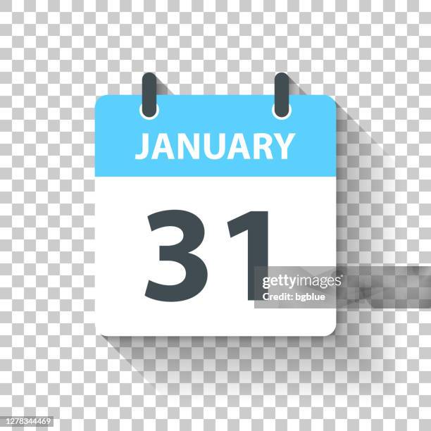 january 31 - daily calendar icon in flat design style - 31 january stock illustrations
