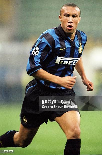 Mikael Silvestre of Inter Milan makes a run during the UEFA Champions League match against Spartak Moscow at the San Siro in Milan, Italy. Inter won...