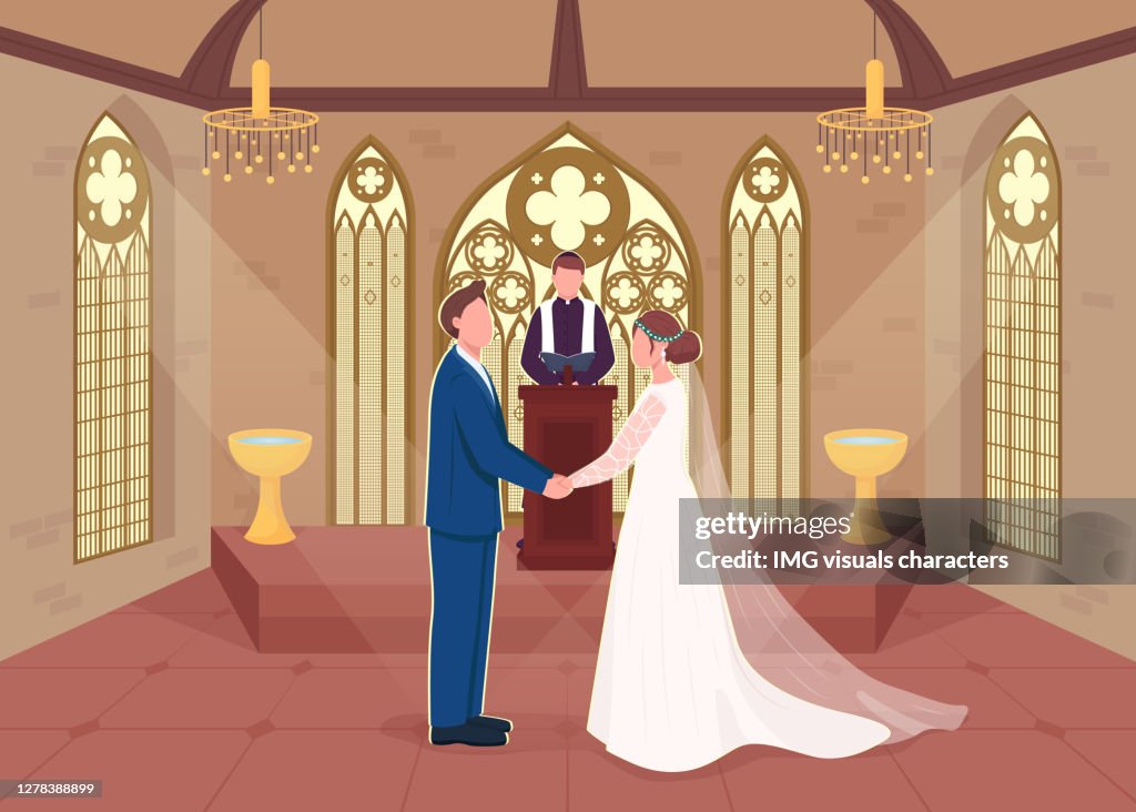 Completion Rites Vector Design Religious Wedding Ceremony Flat Color Vector Illustration High-Res ...