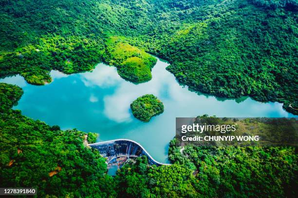 view of ho pui reservoir - china reservoir stock pictures, royalty-free photos & images
