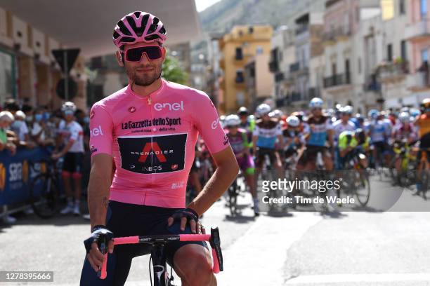 Start / Filippo Ganna of Italy and Team INEOS Grenadiers Pink Leader Jersey / Santuario Maria SS. Dell'Alto / Alcamo Village / during the 103rd Giro...