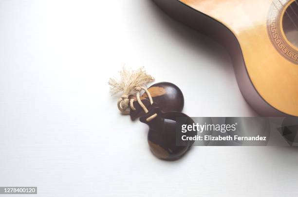 castanets and spanish guitar - castanets stock pictures, royalty-free photos & images