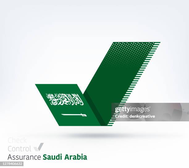 saudi arabia flag for controlling & ensuring - royalty free stock illustrations