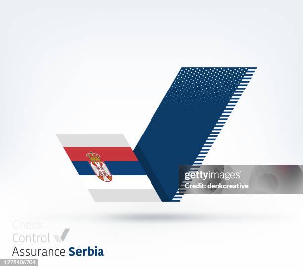 serbia flag for controlling & ensuring - belgrade vector stock illustrations
