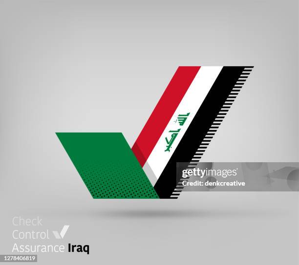 irak-flagge für controlling & ensuring - iraqi kurdistan stock-grafiken, -clipart, -cartoons und -symbole