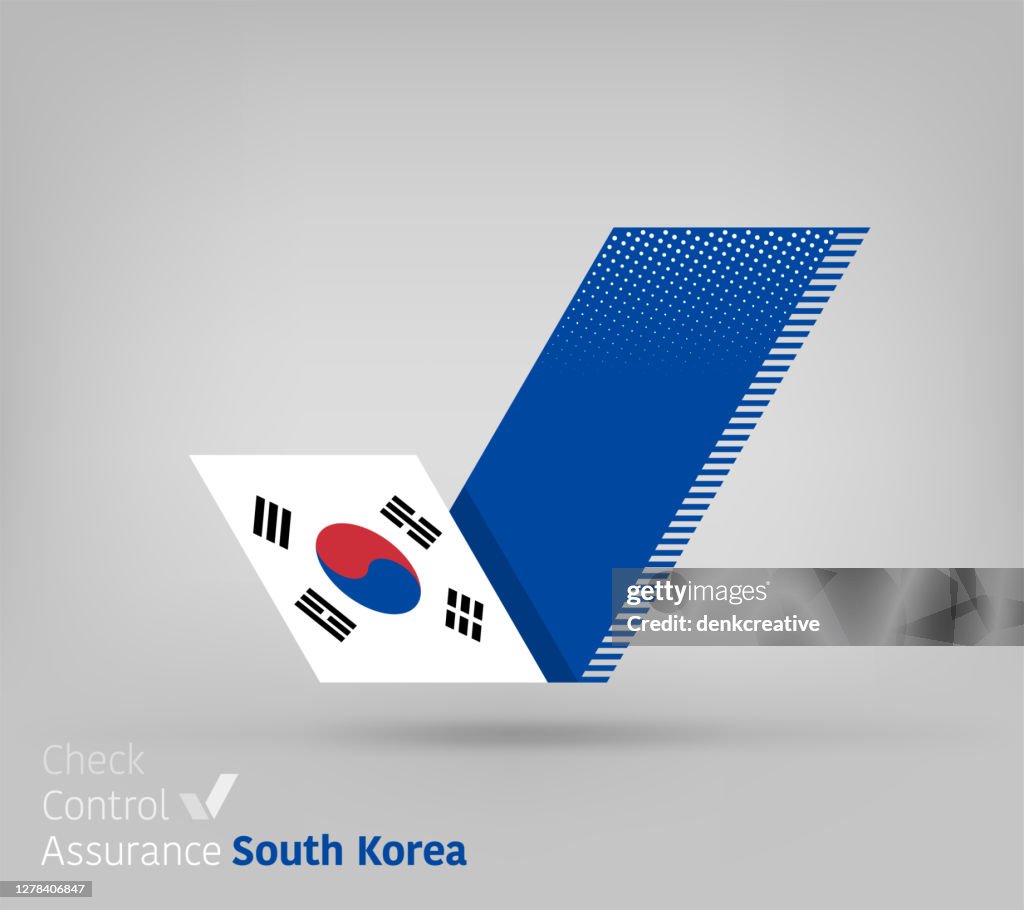 South Korea Flag for Controlling & Ensuring