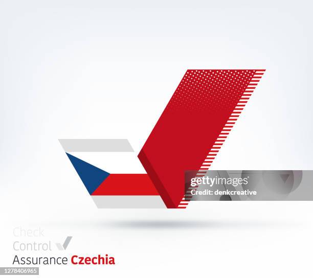 czechia flag for controlling & ensuring - prague stock illustrations