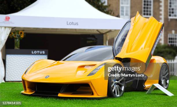 The Lotus Evija seen at London Concours. Each year some of the rarest cars are displayed at the Honourable Artillery Company grounds in London.