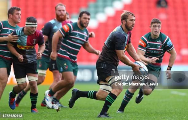 Chris Robshaw of Harlequins in action during the Gallagher Premiership Rugby match between Leicester Tigers and Harlequins at on October 04, 2020 in...