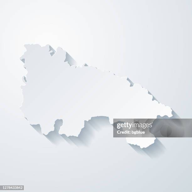 la rioja map with paper cut effect on blank background - la rioja stock illustrations