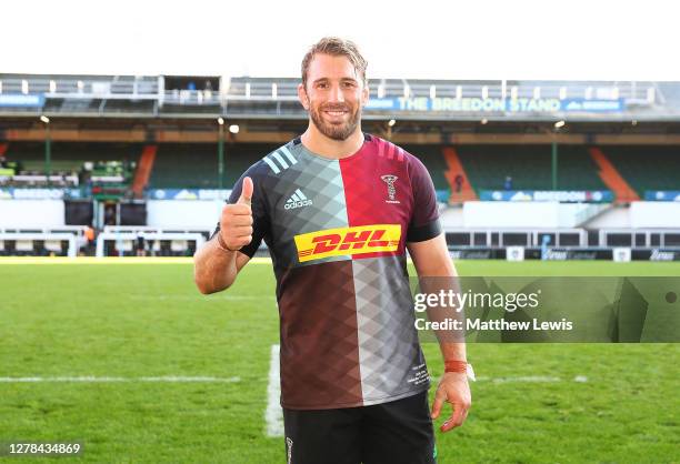 Chris Robshaw of Harlequins pictured after his last game for Harlequins on his 300th appearance during the Gallagher Premiership Rugby match between...