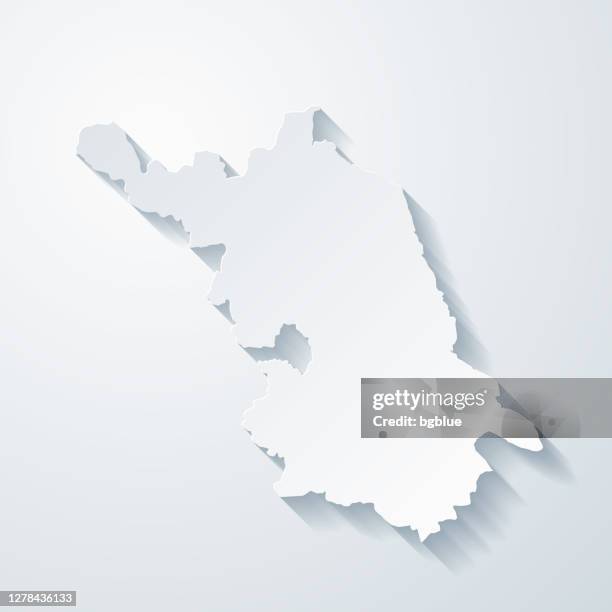 jiangsu map with paper cut effect on blank background - nanjing stock illustrations