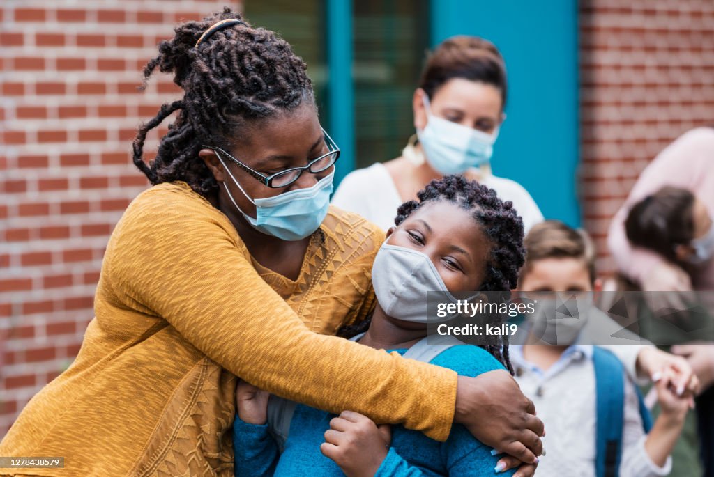 Mothers with children, back to school during covid-19