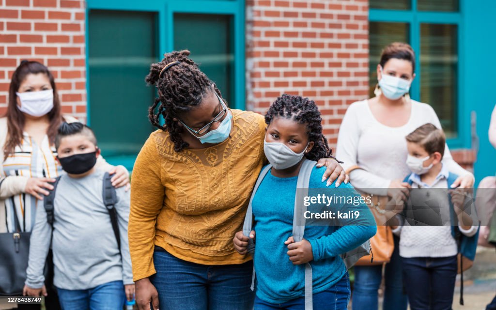 Mothers with children, back to school during covid-19