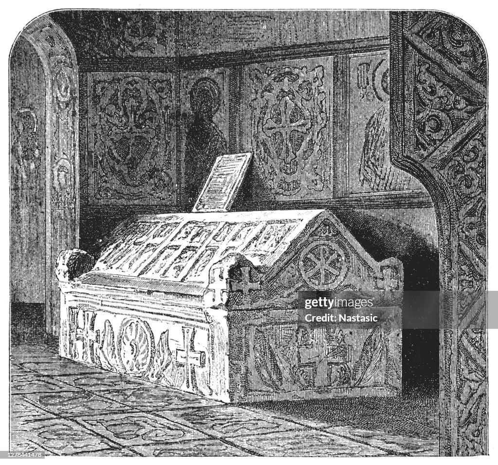 The alleged tomb of Yaroslav in St. Sophia Cathedral in Kiev