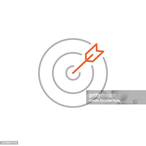 target and arrow icon with editable stroke - accuracy stock illustrations