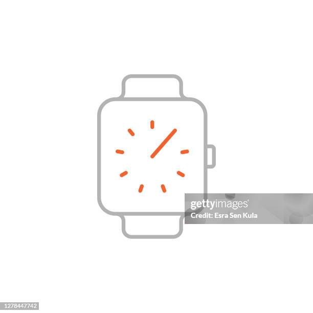 smart watch icon with editable stroke - smart watch stock illustrations