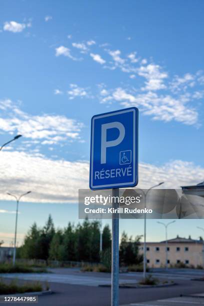 accessible parking road sign - reserved sign stock pictures, royalty-free photos & images