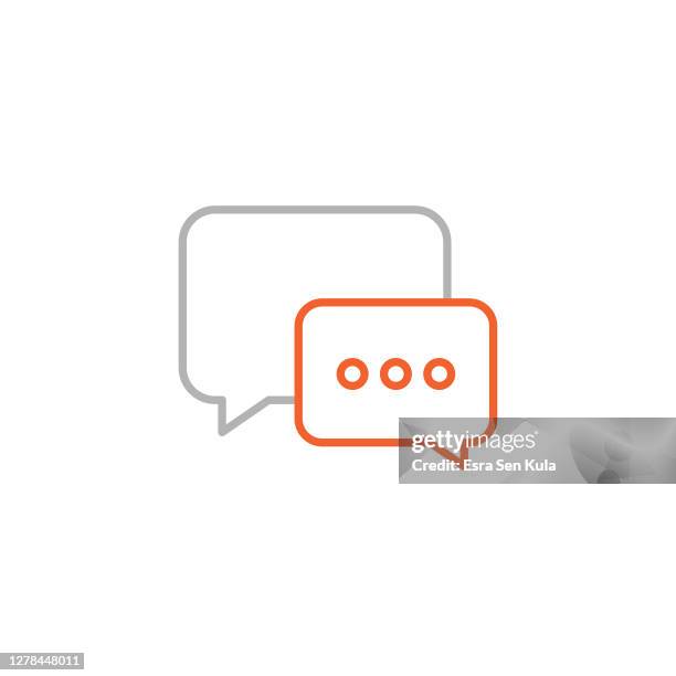 speech bubble icon with editable stroke - texting stock illustrations