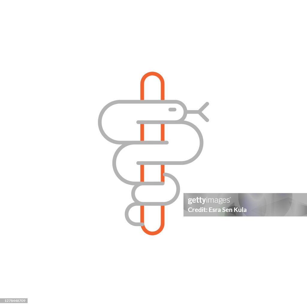 Symbole caduceus avec trait modifiable
