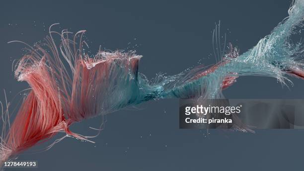 カラフルな波状のオブジェクト - wavy hair ストックフォトと画像