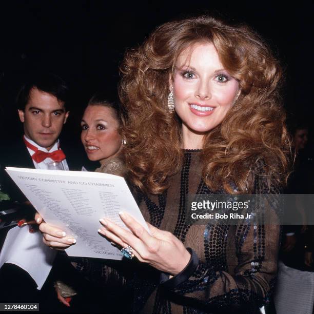 Actress Rebecca Holden at 'Victory Night 1984', a Republication gathering of dignitaries and celebrities, some flown to event from Los Angeles to...
